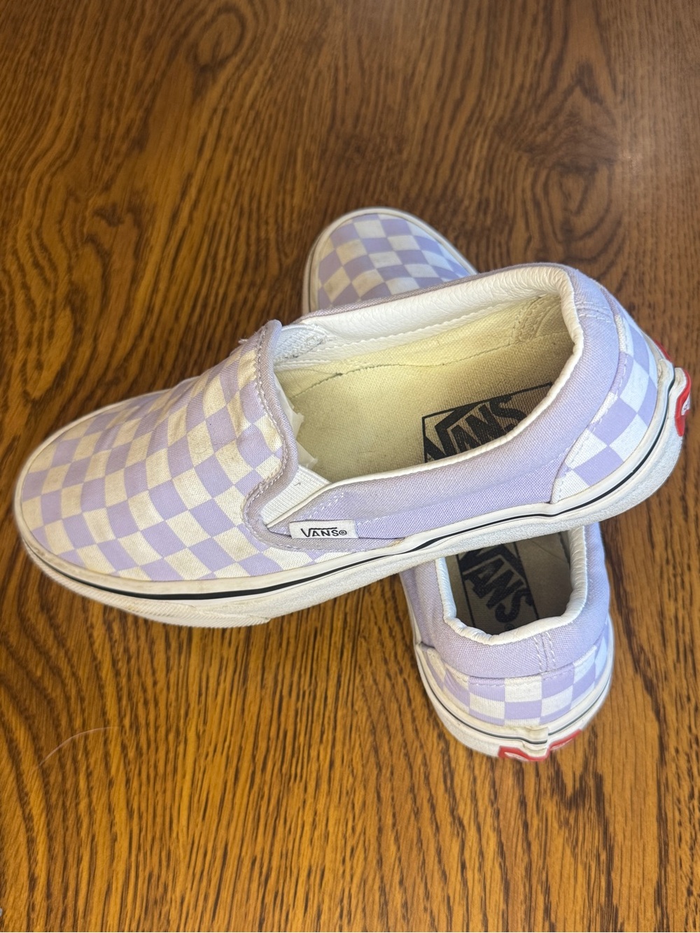 Vans Women's Classic Slip-On Checkerboard Sneakers - Lavender/White